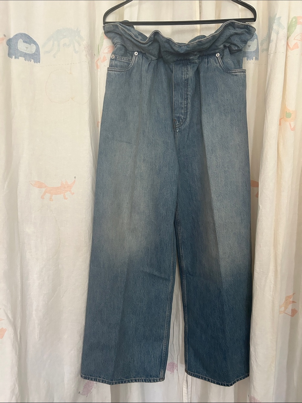 Loewe Blue High-Waist Wide-Leg Jeans L